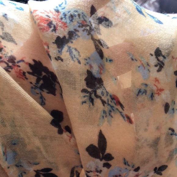 SALE Infinity Scarf Camel Tan Floral - Picture 2 of 6